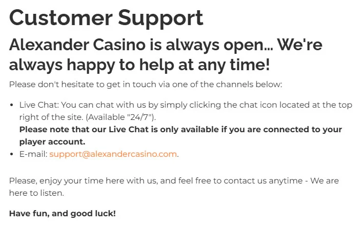 Service-client-d'Alexander-Casino